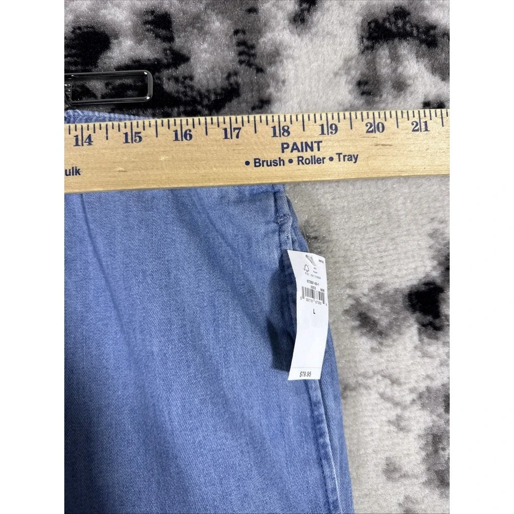 GAP Pants Womens Size Large Wide Leg Cargo Blue Drawstring Boho Hippie - Picture 5 of 15